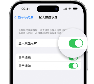 蚌埠苹果15预约维修分享iPhone15如何设置全天候显示屏幕可见 