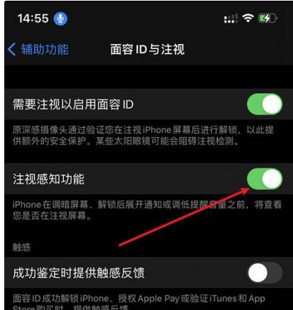 蚌埠苹果14维修网点分享iPhone14注视感知功能有什么用 